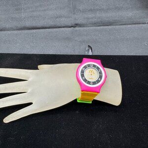 Vintage 1990 McDonald's digital analog neon wristwatch Needs Battery